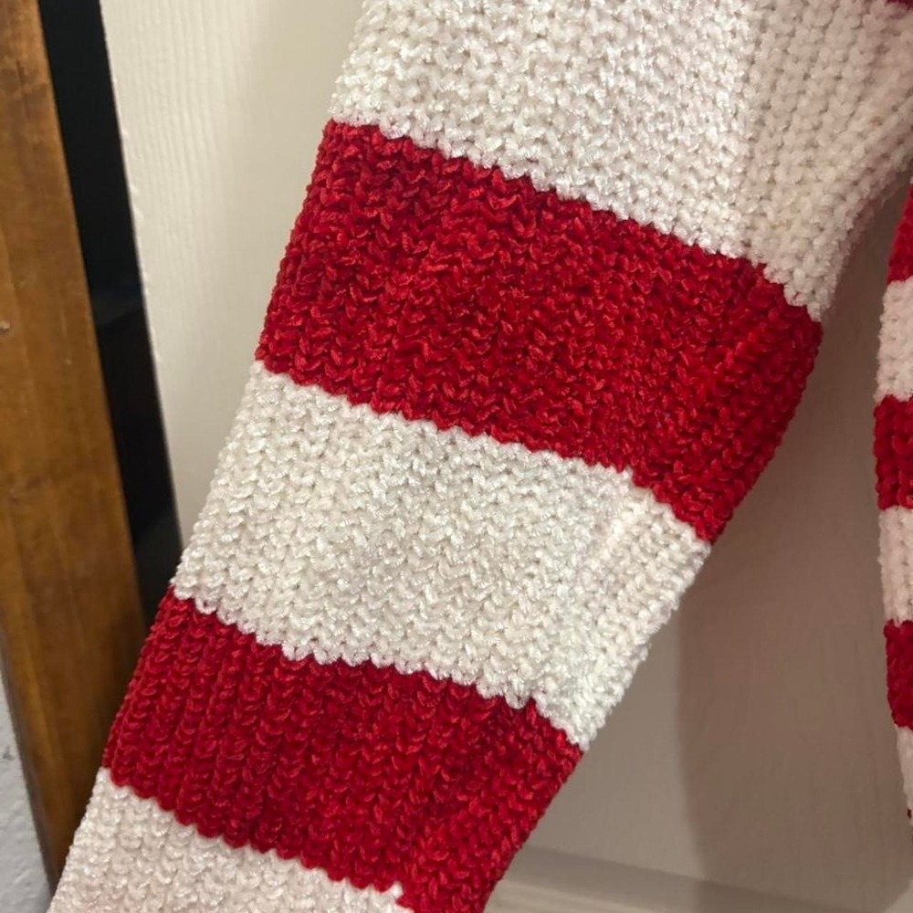 Abela Story Red and White stripe sweater size small - Picture 3 of 6